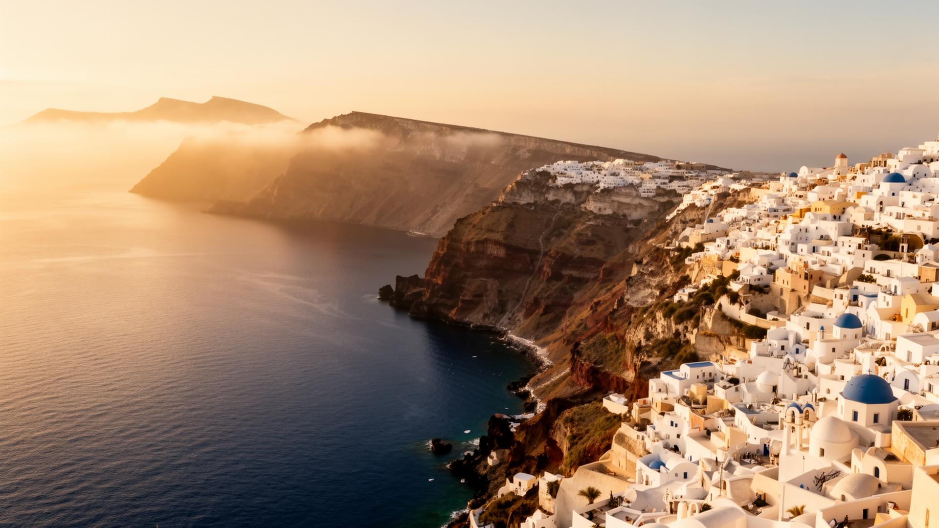 Santorini at golden hour
